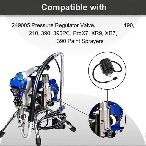 1 stk. 249005 Sprøjte Trykregulator Ventil Trykstyringsreguleringsventil til Graco Airless Sprøjte 190 LTS/ 210 ES Black