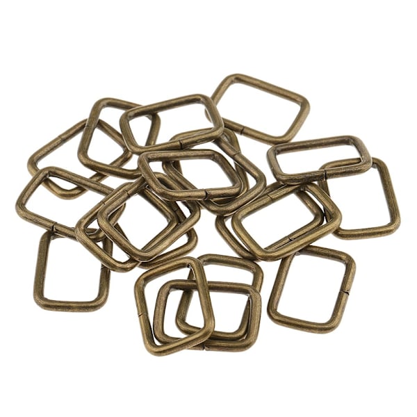 20 Stycken Metall Fyrkantigt Spänne Koppling För DIY Väskhantverk 20x12x2.8mm Brons