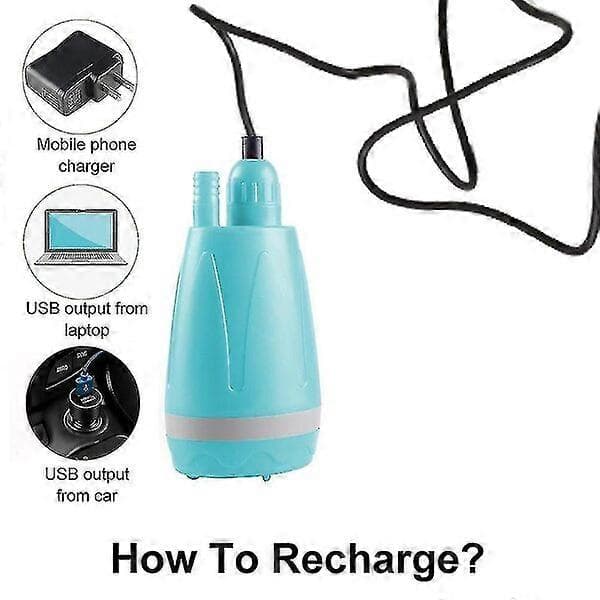 Udendørs camping brusepumpe, USB-opladning i 3 - 5 timer, letvægts, kompakt og multifunktionel