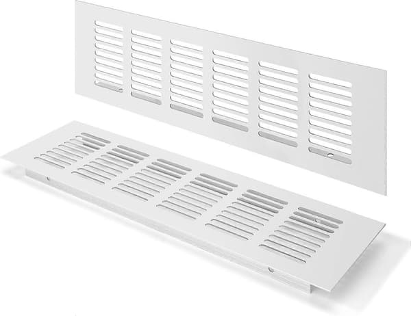 Stk. ventilasjonsrist i aluminiumslegering, ventilasjonsrist, justerbar vinkel utvendig luftrist for skap- og romventilasjon, sølv, 25*8cm