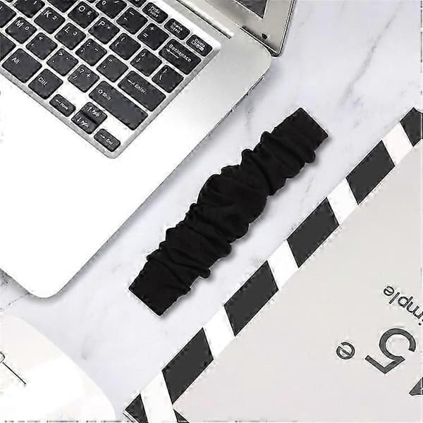 Kompatibel med Fitbit Versa 4 / Versa 3 / Sense 2 / Sense Elastisk Scrunchie Urrem Stof Mønster Trykt Hårbånd Rem Armbånd Black