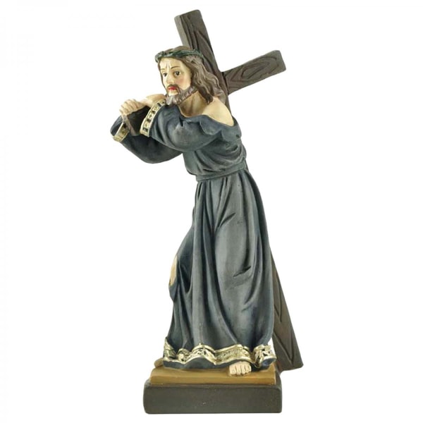 Europeisk klassisk handmålad Jesus-statyfigur, för stationär kyrkskulptur, harts Jesus-figur katolsk bordsdekorativ staty