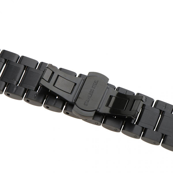 Armband för män i rostfritt stål dubbel lås svart 24mm