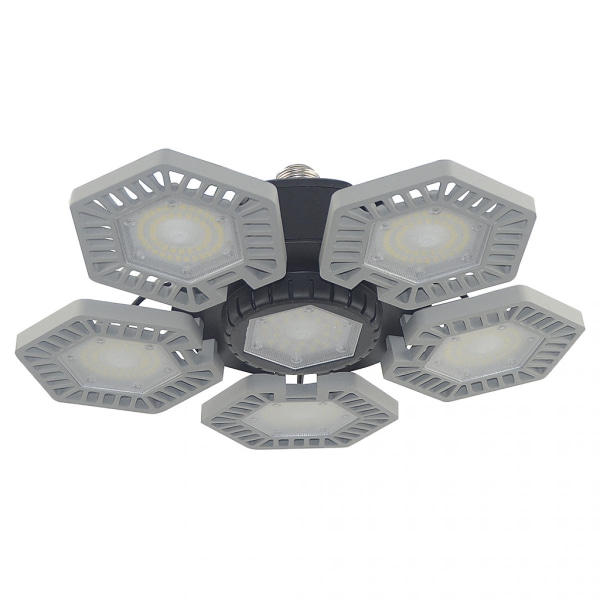 Garage Taklampor E27 6 Glödlampor Deformerbara Vikbara LED-paneler 160W Grå