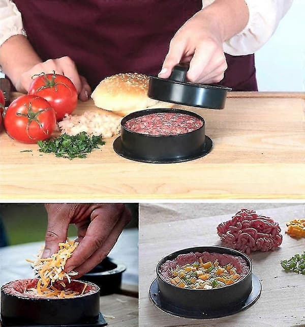 Fylld hamburgarpress, 3 i 1 non-stick