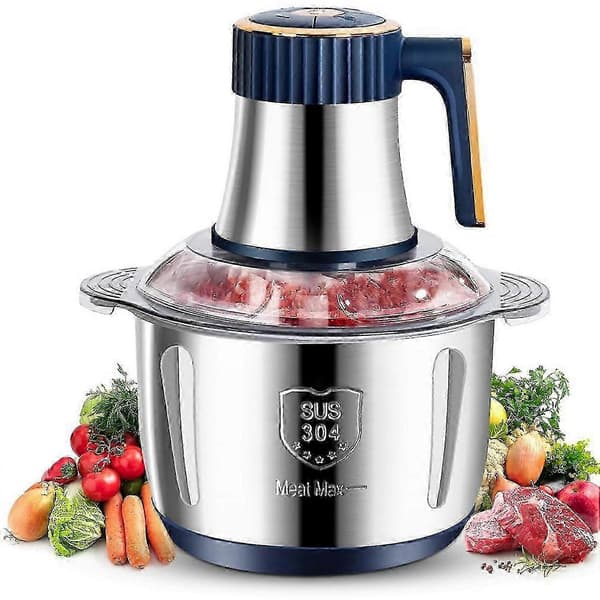 Elektrisk kødhakker 5L Madknuser Multifunktion Grøntsags Frugt Foodprocessor Hakker Køkkenmaskine US Stik