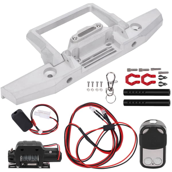[RM]RC-Frontkofanger med Spiltilbehørssæt Passer til SCX10/TRX4 1/10 RC-Bilmodel Sølv