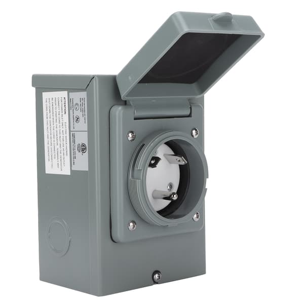 [RM]30A Generator Power Inlet Box 125V 3750W Outdoor Weatherproof Socket RV Accessory