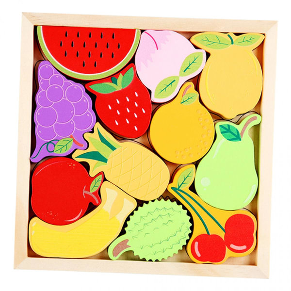 Montessori 3D pussel sticksågsleksak Förskolepresenter för barn Småbarn Frukt