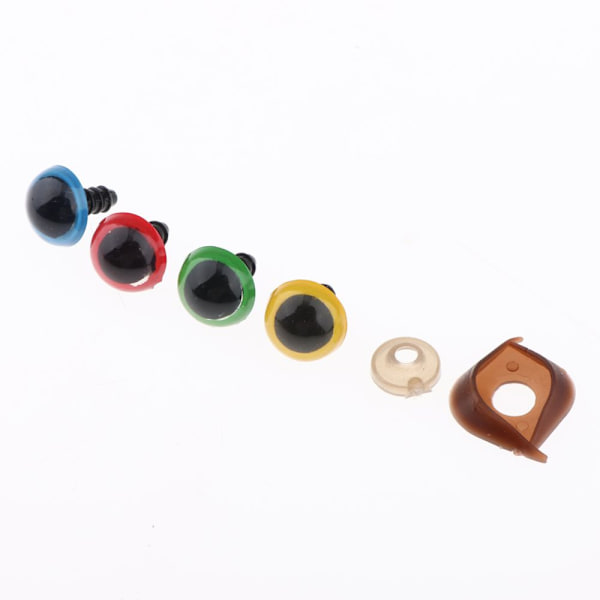 100 st Säkerhetsdockögon för DIY Nallebjörn Dockleksak Bricka 14mm Flerfärgad