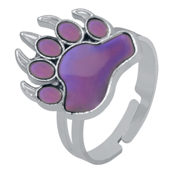 Paw Magic Stämnings Temperatur Färgskiftande Smycken Justerbar Fingerring