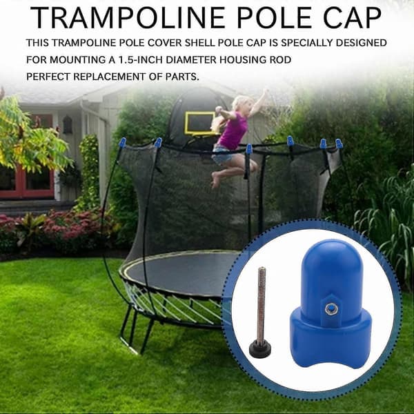 8-pak trampolinindhegningshætte, 1,5 tommer diameter med skruetommeldesign Blue