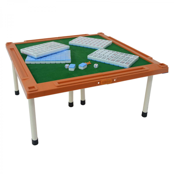 Reseportabel Mahjong Mini Brädspel med Fällbart Bord Blå
