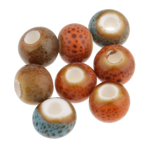 100 färger vintage 6 mm lösa keramiska pärlor Berlocker för smyckestillverkning Färg 7