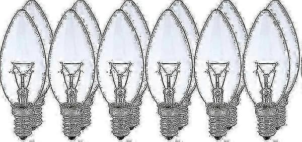 12x 40w E14 Kronljus Klar Vit Klassisk Glödlampa
