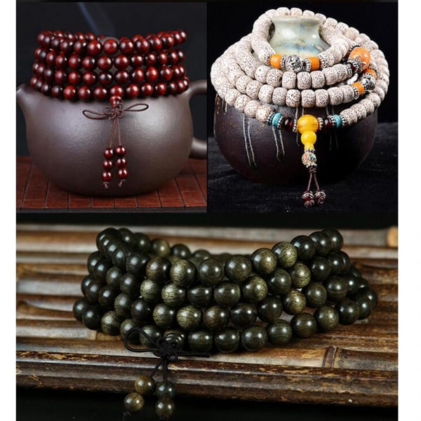 elastisk snodd buddhistisk pärlsnöre för smycken gör diy svart 1,0 mm
