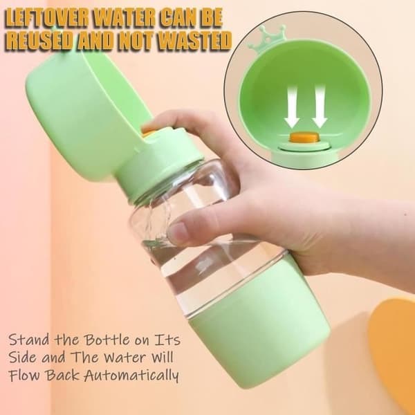 Reisevannflaske for hunder - Bærbar dispenser - 350 ml - Plast