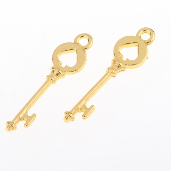 Gör-det-själv smycken Key of Love Accessoar Vintage Design Pendel Antik Guld Färg