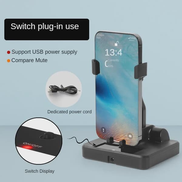 Automatic Swivel Phone Holder with Silent Shaker and Pedometer Black