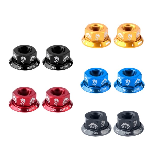 Cykelnav mutter m10 hopfällbar fixed gear cykelhjul nav axelskruv svart