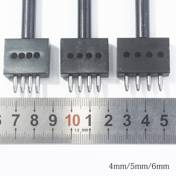 DIY rund avståndsmarkör läderhålslag läderhantverksverktyg 4mm 4 hål