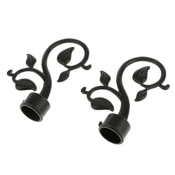 3x2 stk gardinstangender draperistanghode for dia. 28 mm stangblad#svart