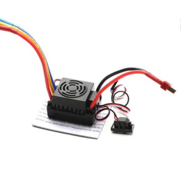 [RM]60A Børsteløs ESC med køleventilator Høj effekt BEC T-stik Elektronisk hastighedsregulator til 1/10 RC bil Sort