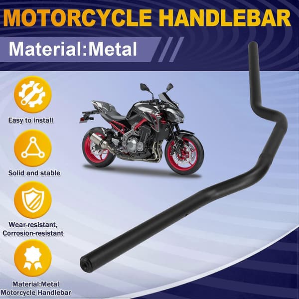 Sort motorcykelstyr til Kawasaki Z900 2020-2024 Black
