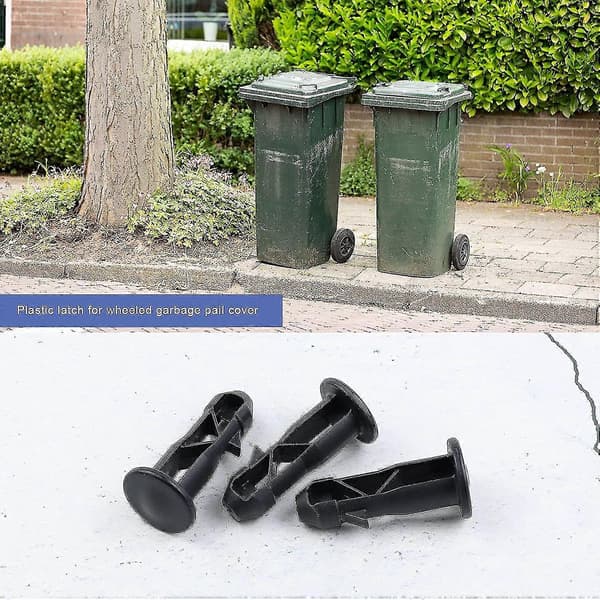 3 par hengselpinner til søppeldunklokk i plast, 65 mm x 18 mm