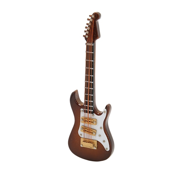 [RM]Mini Electric Guitar Model Red White 9.9cm Length Table Display with Box Brown