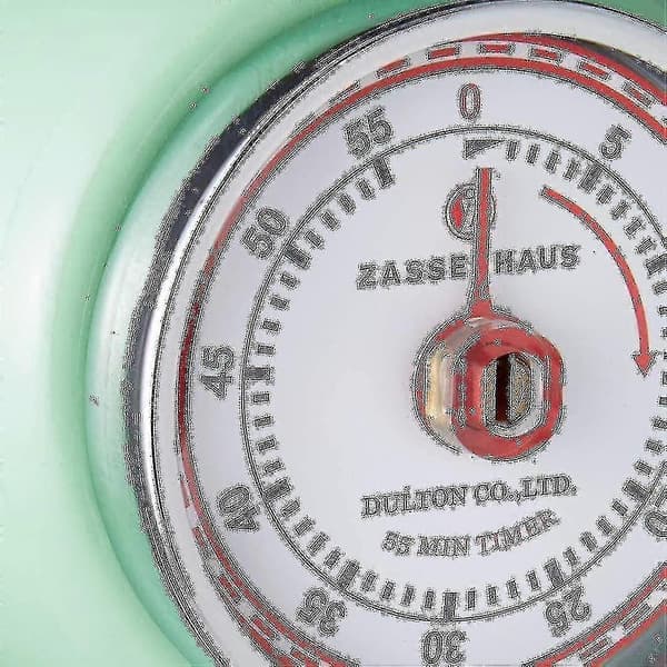 Magnetisk retro kökstimer, klassisk mekanisk matlagningstimer (röd) -gt Mint Green