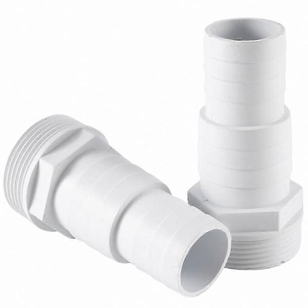 2-pak slangeadapter, 1-1/2\" & 1-1/4\" han, 3-vejs skiveforbindelse til spabade og swimmingpools White