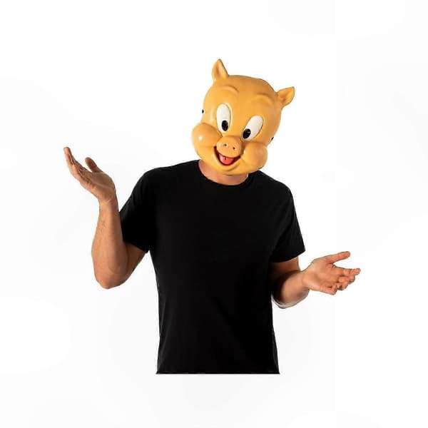 Porky Pig -naamiaisasun puolimaski Brown One Size