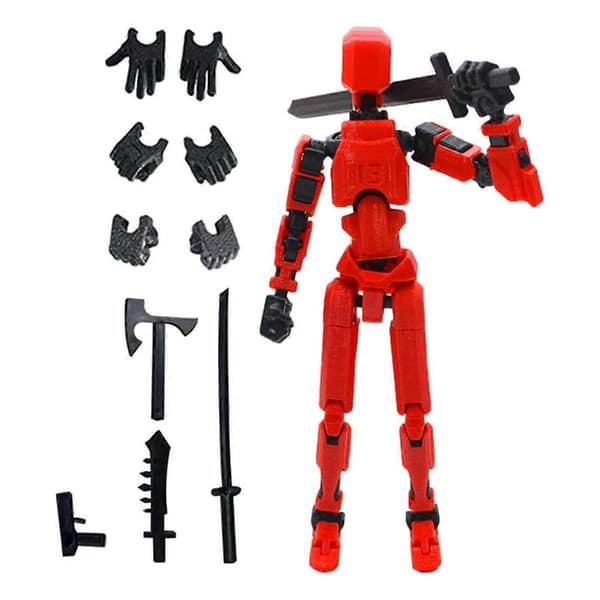[RM]Robottitoimintahahmo, 3D-tulostettu täysin nivelletty Red 43