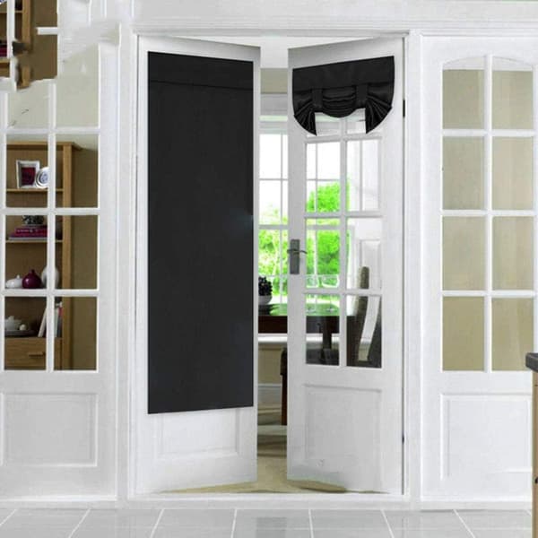 [RM]1 Pair Black Magic Door Curtains, Punch-Free Curtains, Finished