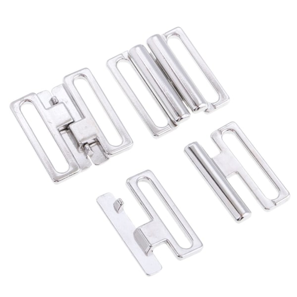 10 set bikini clips hake och tryckknapp metall rem bh dragkedja badkläder 19mm