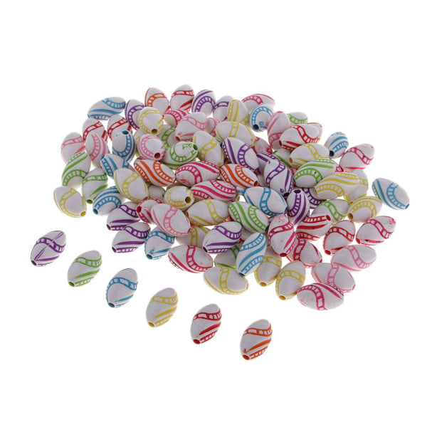 100 st färgglada akryl distanser lösa pärlor Gör själv smycken ovala 8 x 13 mm