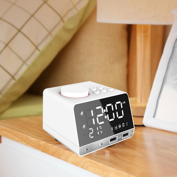 Bluetooth Digital Väckarklocka Radio Väckarklocka Snooze-klocka enligt beskrivningen