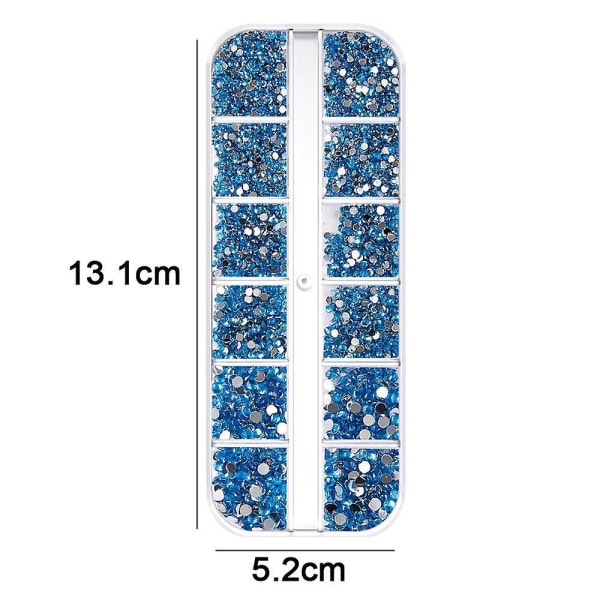 Crystal Round Nail Art, platta ryggar Akryl Rhinestones Gems style 9