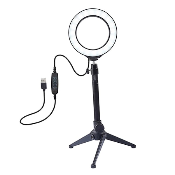 Live Stream 4.7\" Dimbar Selfie Ring Light med Stativ