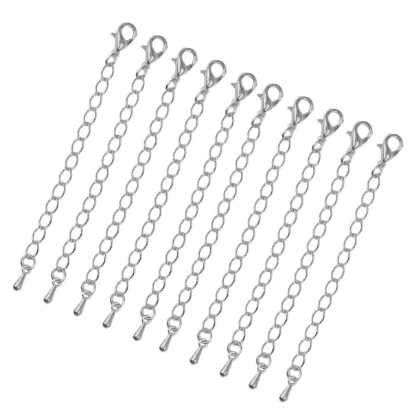 10 st Legeringsförlängningskedjor för DIY Smyckestillverkning