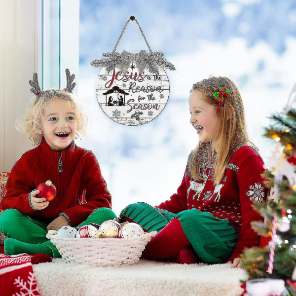 Jul Påsk Trä Jesus Välkommen Dörrskylt Hantverk Jul Påsk Dekor