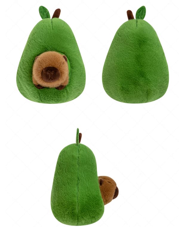 [RM]Capybara i avocado plys blød fluffy gemmested plys pude 46cm