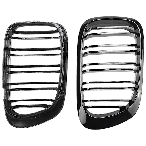 [RM]2 par blank sort dobbeltribbet grill M-stil modificeret bageste sorte grill til E46 2 døre