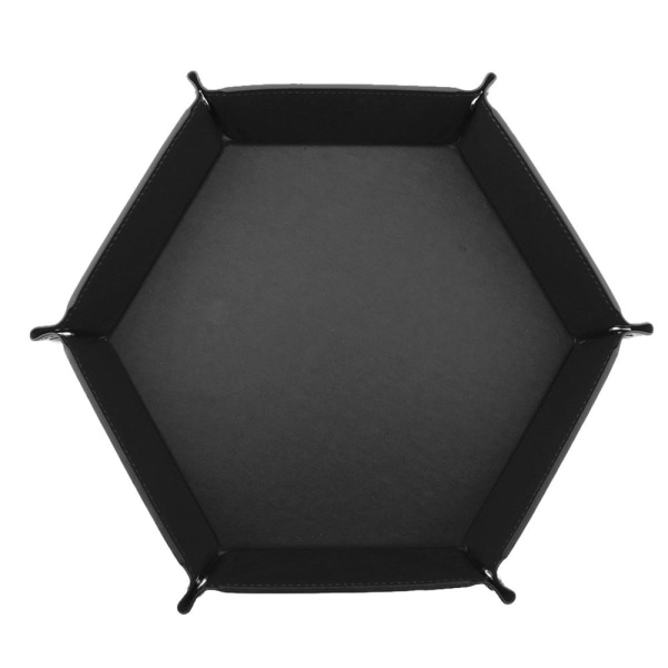 PU-läder hexagon vikbar bräda rullbräda för dnd spel svart
