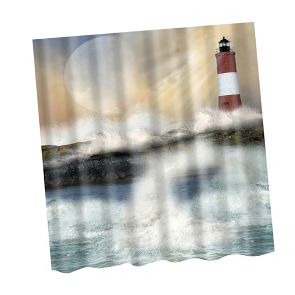 Polyester Duschdraperi Med Krokar Set Heminredning Flaggskepp Badrumsinredning