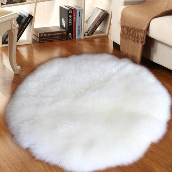 80cm Mjuk fluffig fårskinnsimitation Fuskpälsmatta Grå