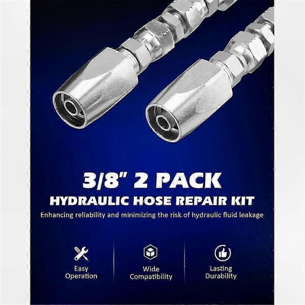 2-pak genanvendeligt hydraulikslangereparationssæt, 1/4 tomme to-leder fitting til hydrauliske systemer