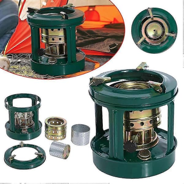 Udendørs Camping Petroleumsovn 8 Kerner Integreret Design Ekstremt Bærbar Kompakt Til Telt Overlevelse Green