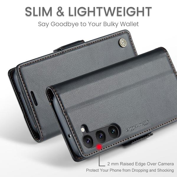 CASEME Galaxy S24 Plus -kotelo RFID-nahkaa, musta 87